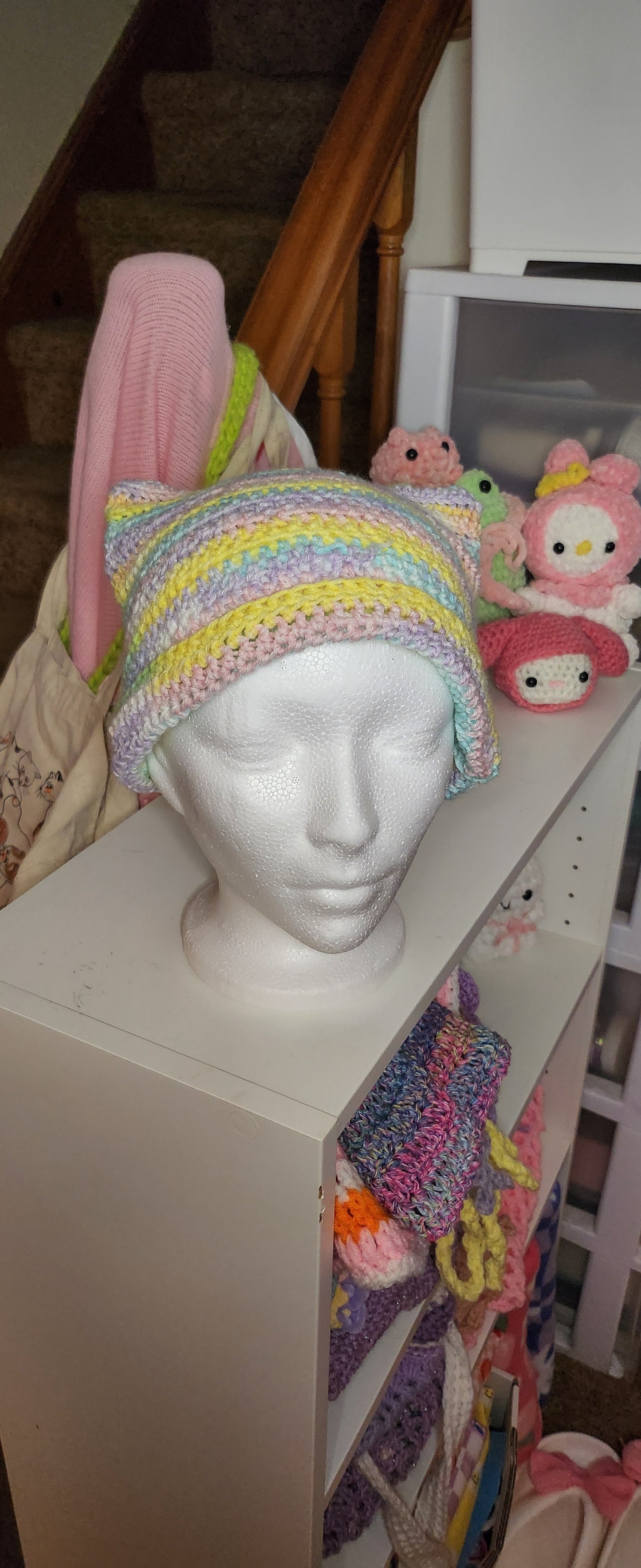 Rainbow Cat Ear Beanie