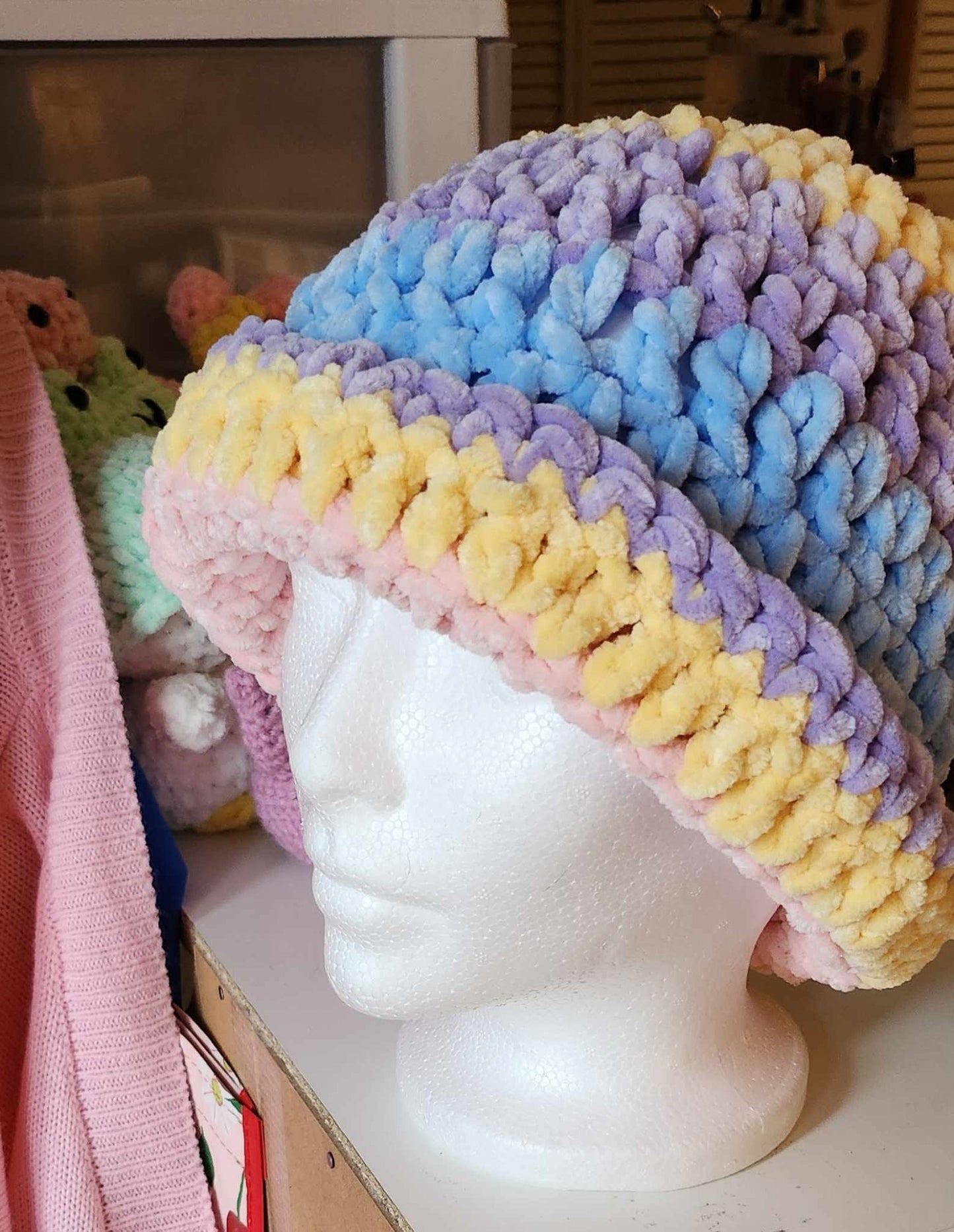 Crocheted Plush Beanie