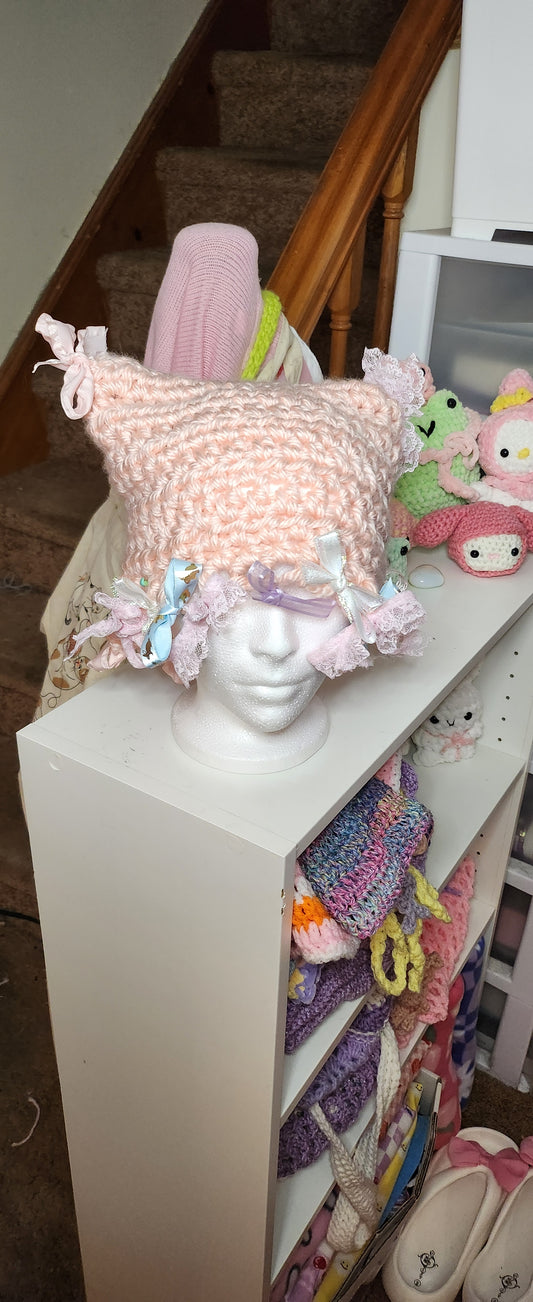 Bow Cat Ear Beanie