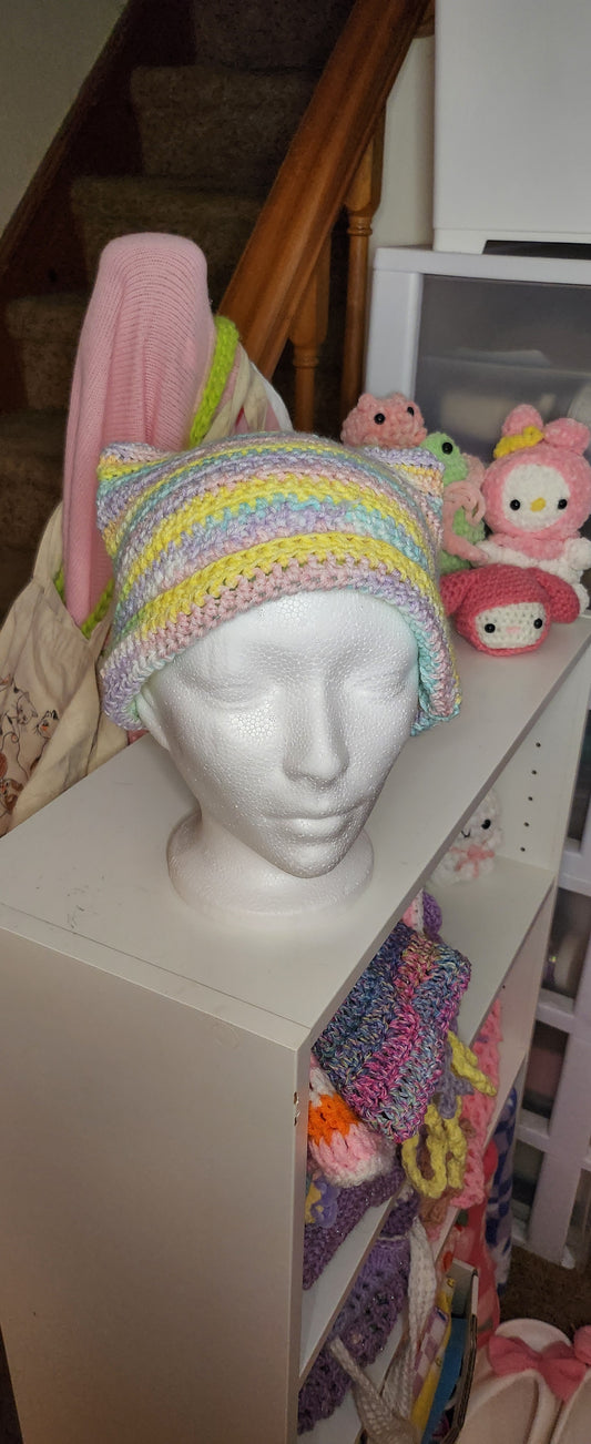 Rainbow Cat Ear Beanie